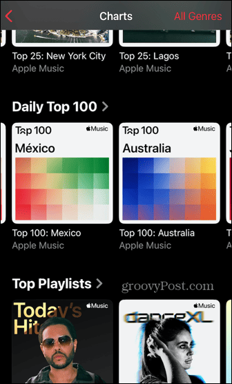 100 najpopulárnejších hudobných rebríčkov Apple