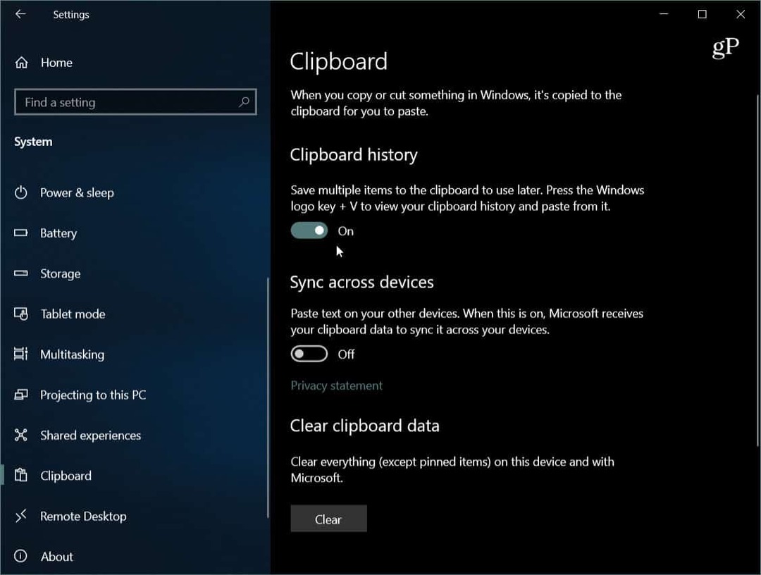 Ako používať novú cloudovú schránku v systéme Windows 10 1809