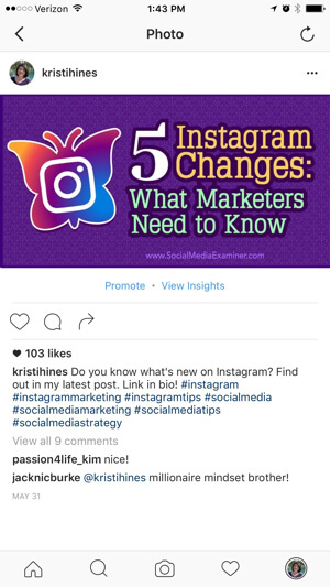 instagram propagovať príspevok