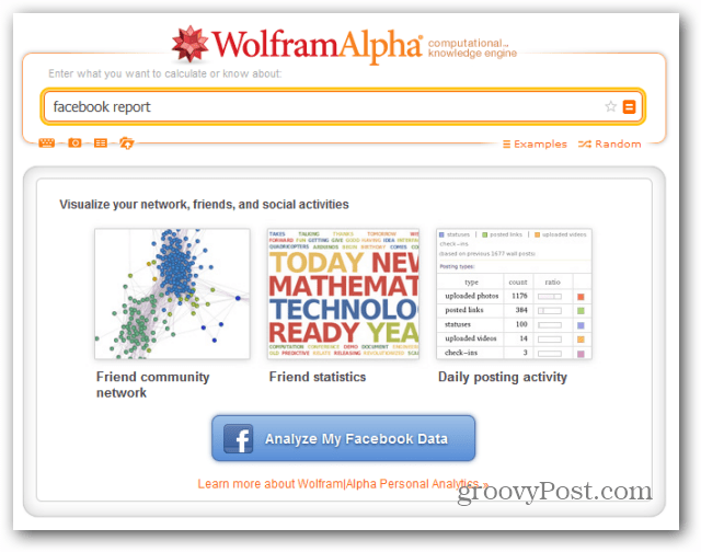 wolfram alpha facebook analyzovať správu