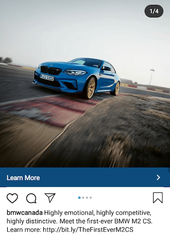 príklad reklamy na Instagrame s dôrazom na jedinečnú hodnotovú ponuku (UVP)