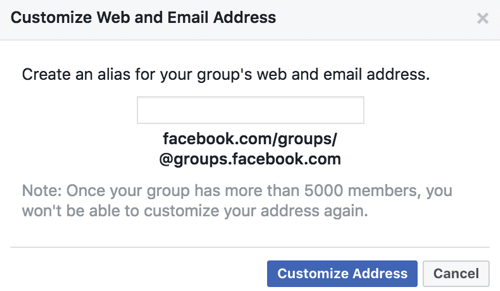 Získajte vlastnú adresu URL a e-mailovú adresu pre svoju skupinu na Facebooku.