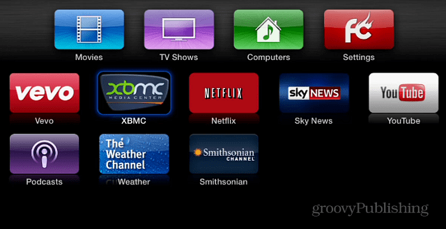 Používateľské rozhranie čističa Appl TV