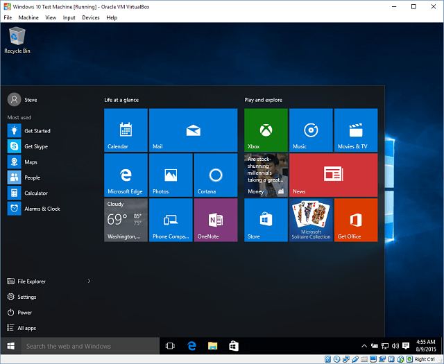 14 Windows 10 vo VirtualBoxe