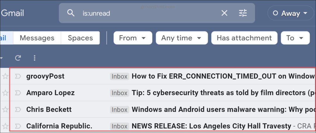 Nájdite neprečítané e-maily v Gmaile