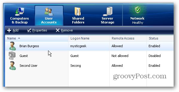 Ako pridať používateľské účty na Windows Home Server
