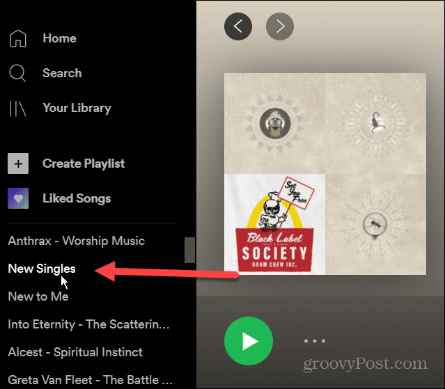vyberte zoznam skladieb Spotify desktop