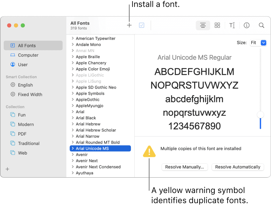 Varovanie žltého písma pre Mac