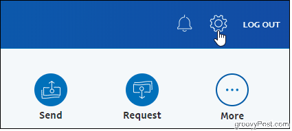 PayPal Kliknite na ikonu ozubeného kolieska