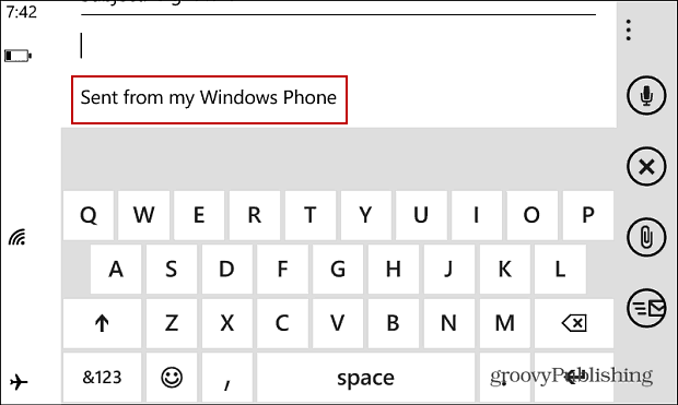 Windows Phone - e-mailový podpis