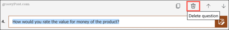 Odstráňte otázku vo formulároch Microsoft