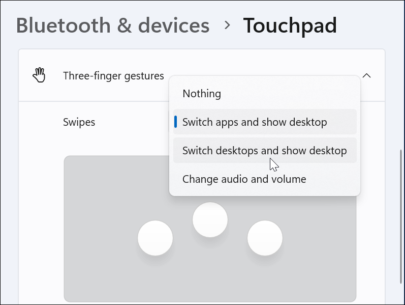 Prispôsobte si gestá touchpadu v systéme Windows 11