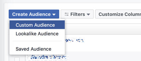 Vytvorte si vlastné publikum v aplikácii Facebook Ads Manager.