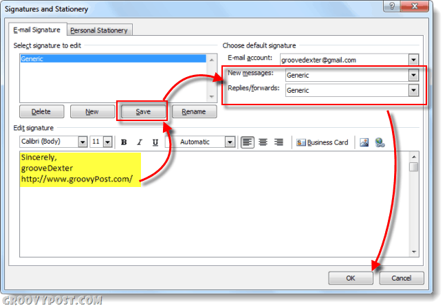 e-mailové podpisy v programe Outlook 2010