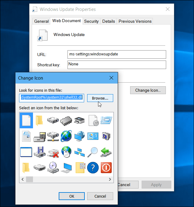 Windows 10: Vytvorte pracovnú plochu alebo spustite odkaz pre Windows Update