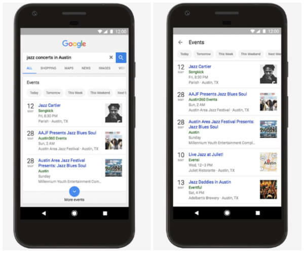 Spoločnosť Google aktualizovala svoje skúsenosti s aplikáciami a mobilnými webmi, aby pomohla webovým hľadačom ľahšie nájsť veci, ktoré sa dejú v okolí, či už teraz alebo v budúcnosti.