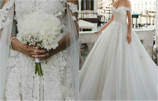 Kvetinové svadobné šaty