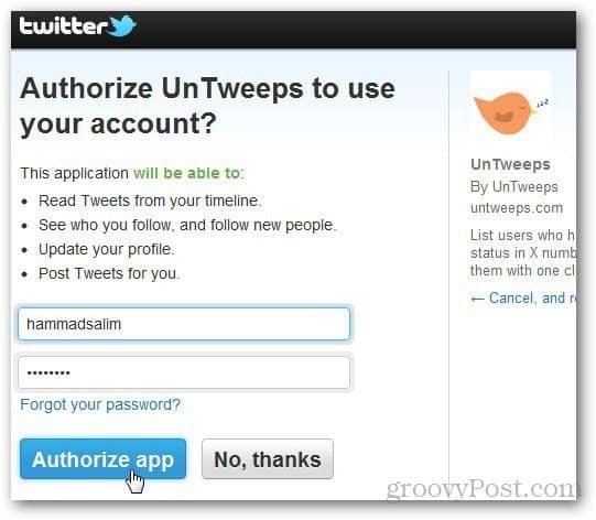 Zrušiť sledovanie používateľov služby Twitter 2