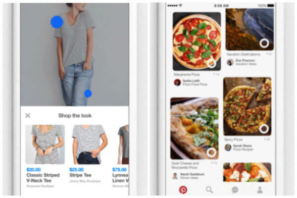 Pinterest tiež uviedol na trh dve nové tlačidlá, Shop the Look a Instant Ideas, ktoré uľahčujú hľadanie nápadov na Pintereste a vo svete okolo vás ako nikdy predtým.