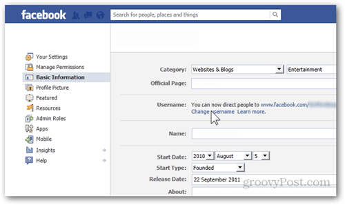 preferencie nastavení facebooku základné informácie užívateľské meno zmeniť užívateľské meno