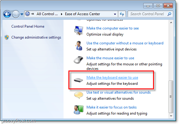 Ako zakázať Sticky Keys a filtra kľúče vo Windows 7