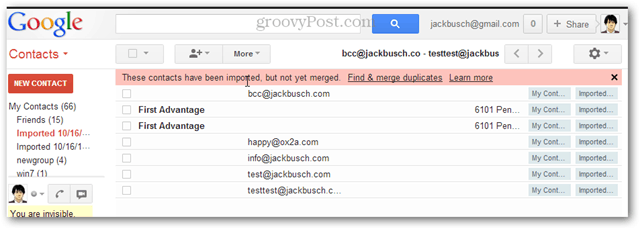 Ako importovať veľa kontaktov do Gmailu naraz