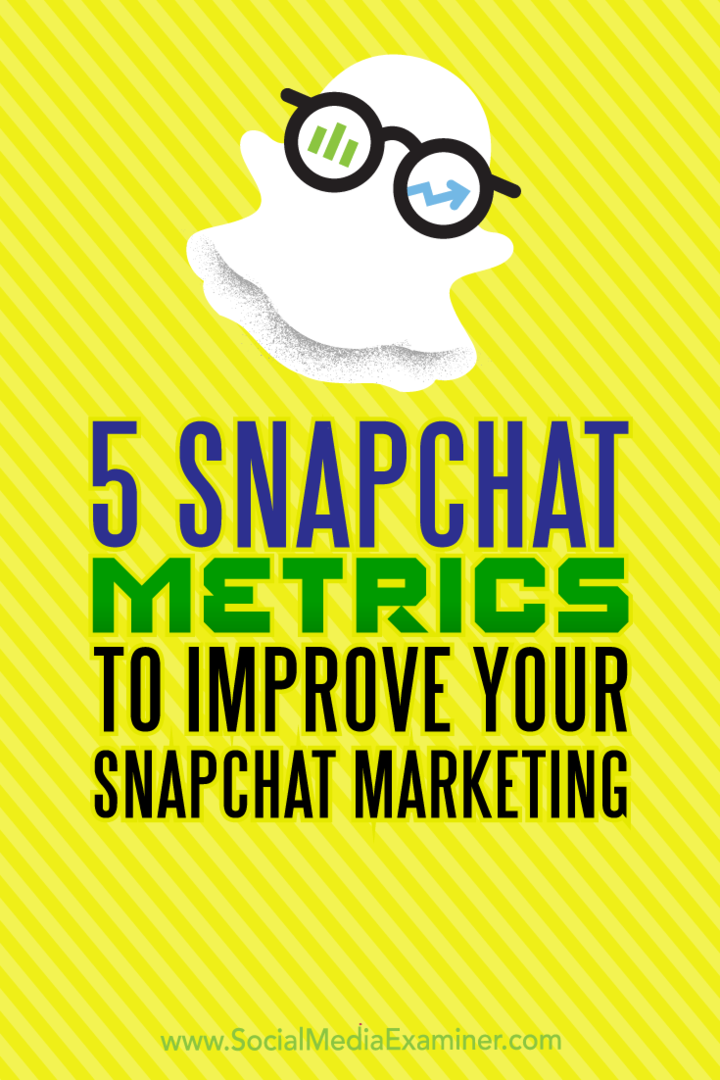 5 metrík Snapchat na vylepšenie marketingu Snapchat: prieskumník sociálnych médií