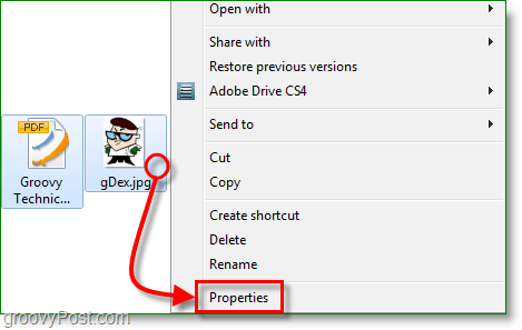 kliknite pravým tlačidlom myši na súbor a zobrazte jeho vlastnosti v systéme Windows 7