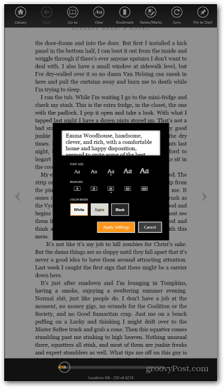 Aplikácia Surface RT Kindle App