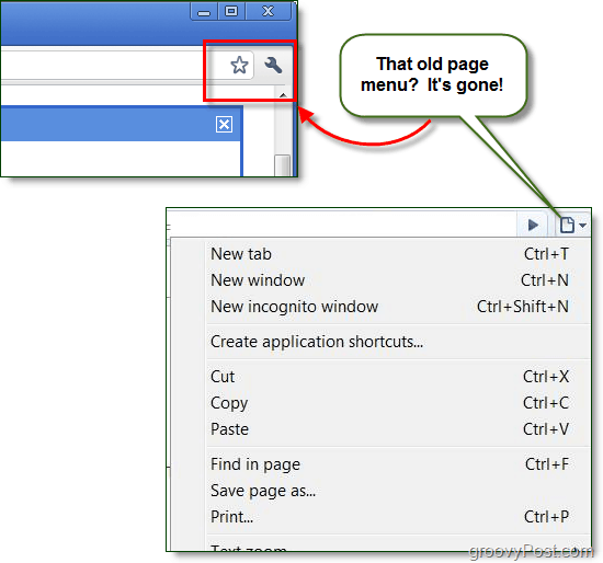 lišta ponuky Google Chrome teraz zobrazuje iba ikonu kľúča