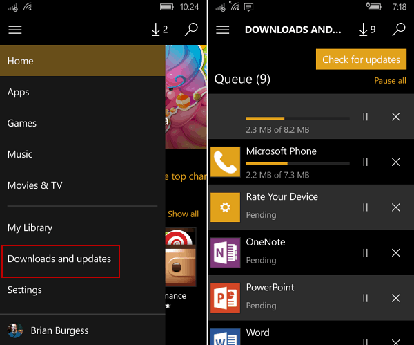 manuálne aktualizácie aplikácií Windows 10 Mobile