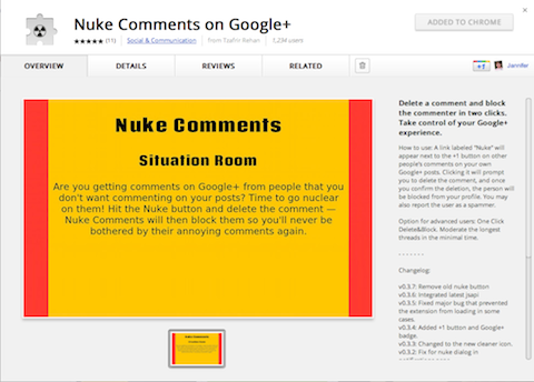 komentáre nuke na google +