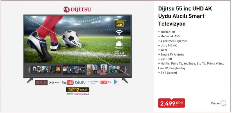 Ako kúpiť inteligentnú televíziu Dijitsu predanú v BİM? Funkcie Smart TV Dijitsu