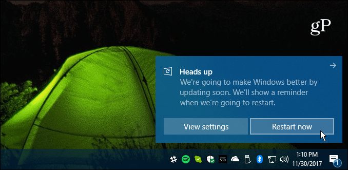 Reštartujte požadovanú kumulatívnu aktualizáciu systému Windows 10