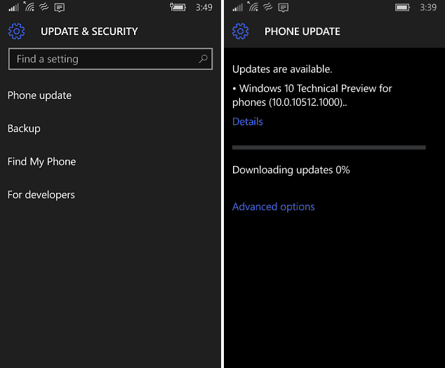 Microsoft dodáva Windows 10 Mobile Preview Build 10512