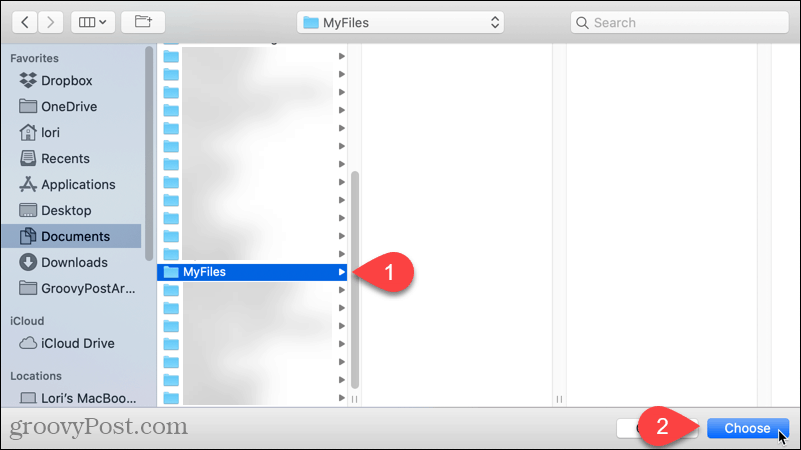 Vyberte predvolený priečinok, ktorý chcete otvoriť v aplikácii Finder na počítači Mac