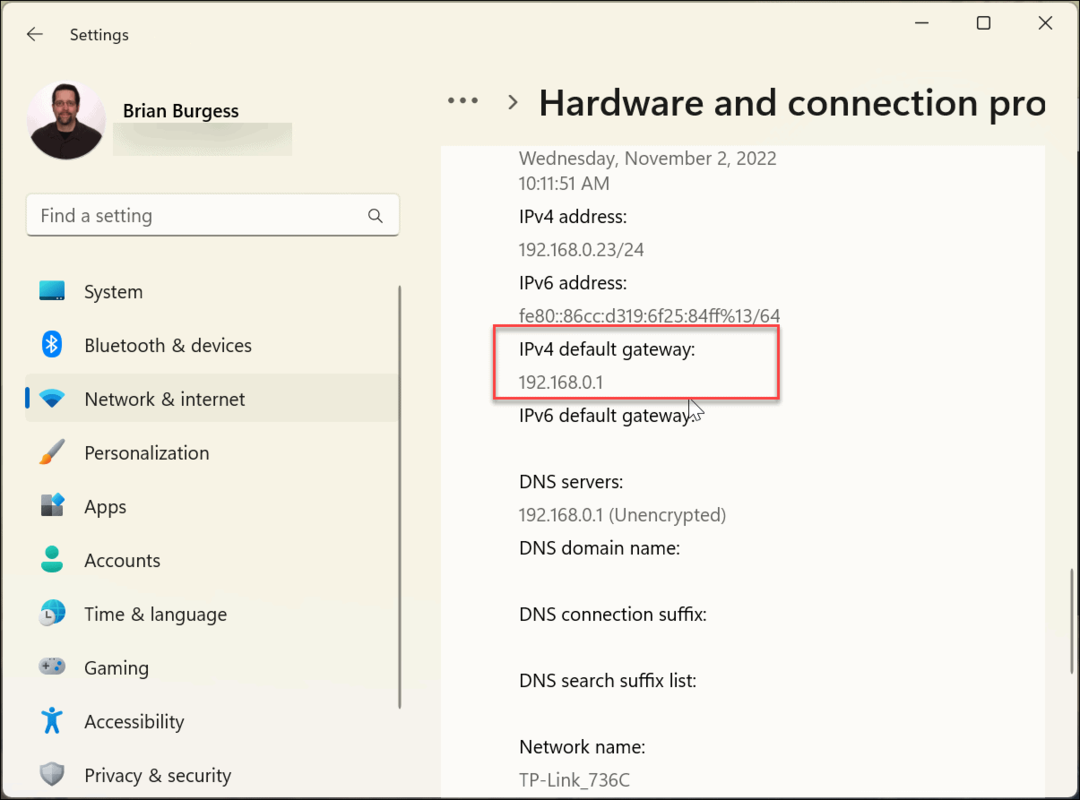 Nájdite adresu IP smerovača v systéme Windows 11