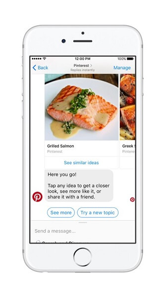 Bot robota prináša do služby Messenger možnosť Pinterest Search a odporúčania.