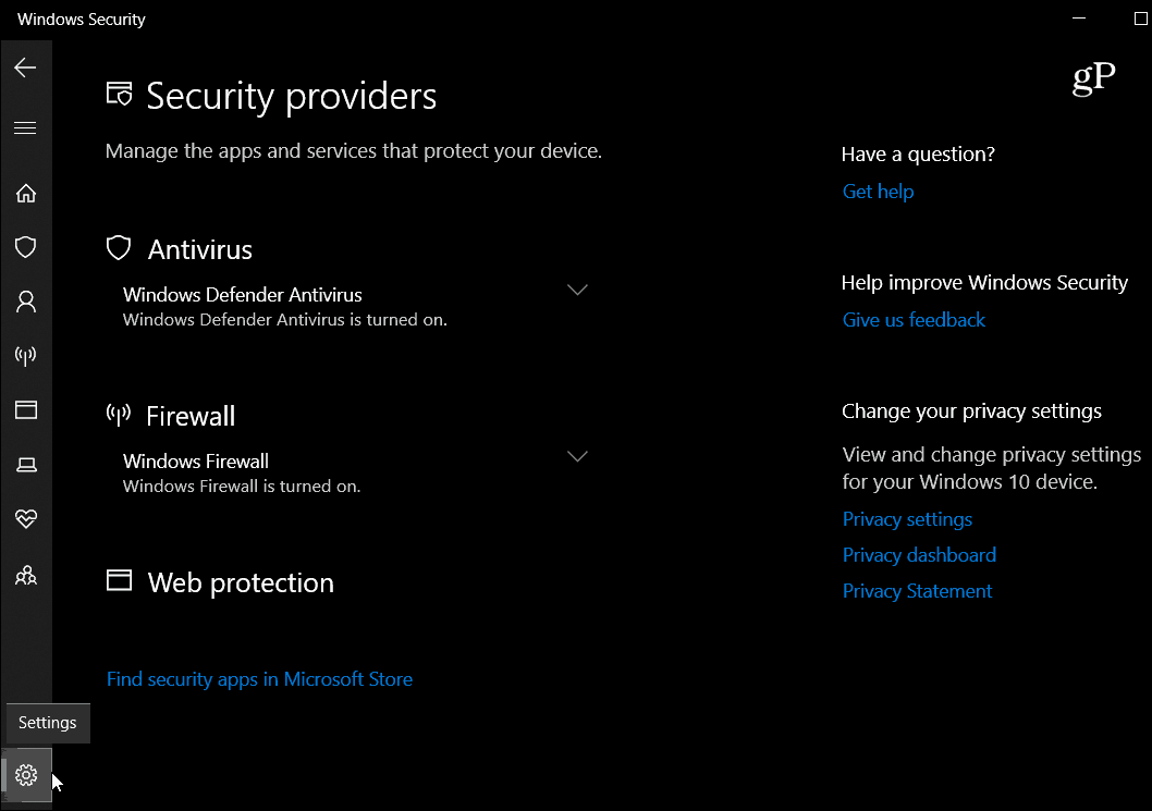 Čo je nové v systéme Windows 10. októbra 2018 Aktualizujte nastavenia zabezpečenia