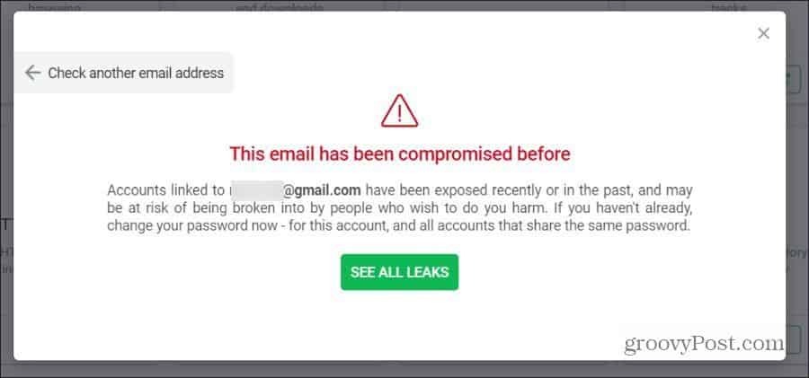 upozornenie na únik e-mailu