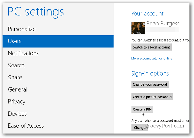 Windows 8: Vytvorte číslo PIN na prihlásenie