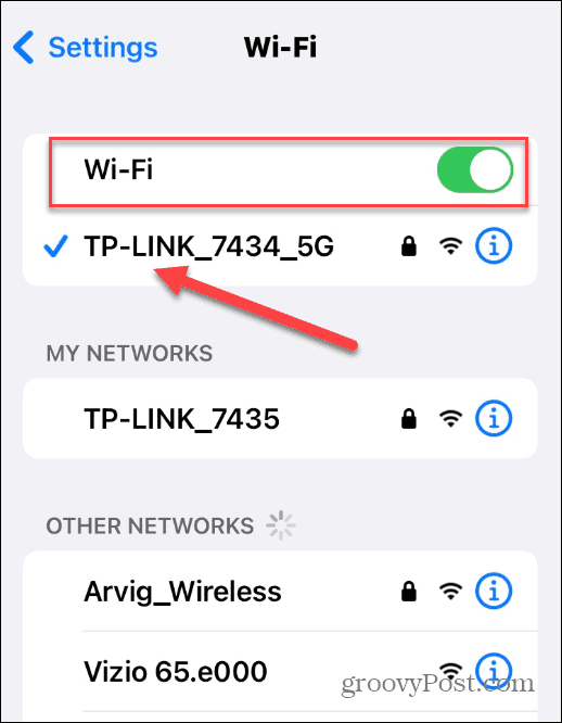 Pripojte sa k Wi-Fi iPhone