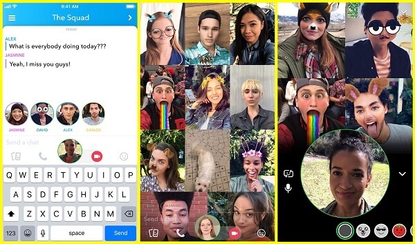 Snapchat predstavuje skupinový videorozhovor až pre 16 osôb.
