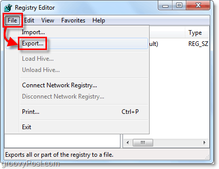 export registra systému Windows 7 a