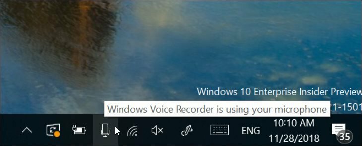 Windows 10 19H1 nové mikrofónové oznámenie