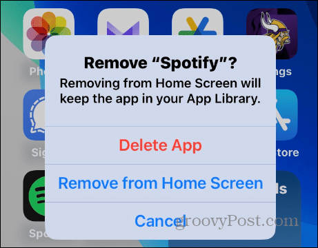 Odstráňte aplikáciu Spotify v systéme iOS
