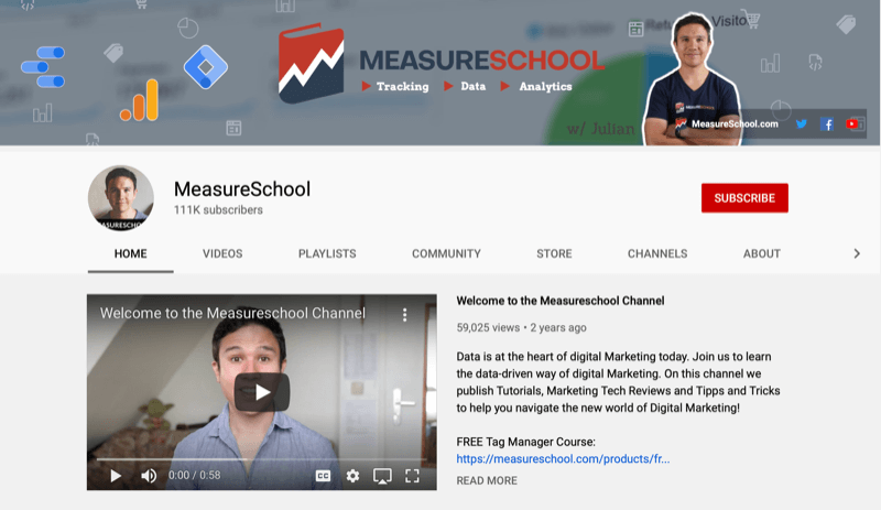 screenshot kanálu youtube Measureschool