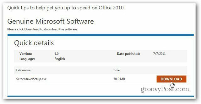 Naučte sa Office 2010 pomocou šetriča obrazovky