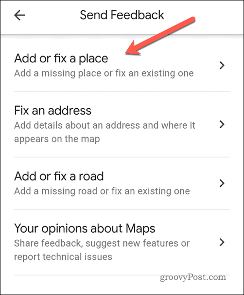 Odošlite spätnú väzbu v Mapách Google pre mobil