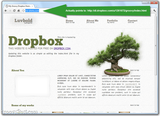 publikovať webové stránky prostredníctvom verejnej zložky Dropbox